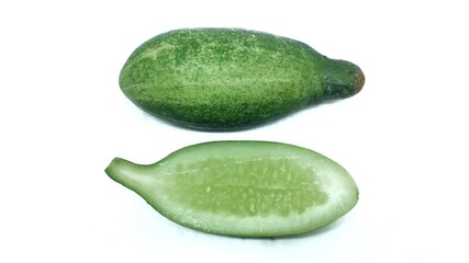 Baby cucumber isolated on white background