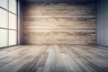 Naklejka premium The floor is a painted wall, and the wooden wall's edge is lovely. Generative AI