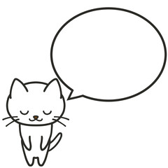 丁寧にお辞儀をして何かを伝える白猫