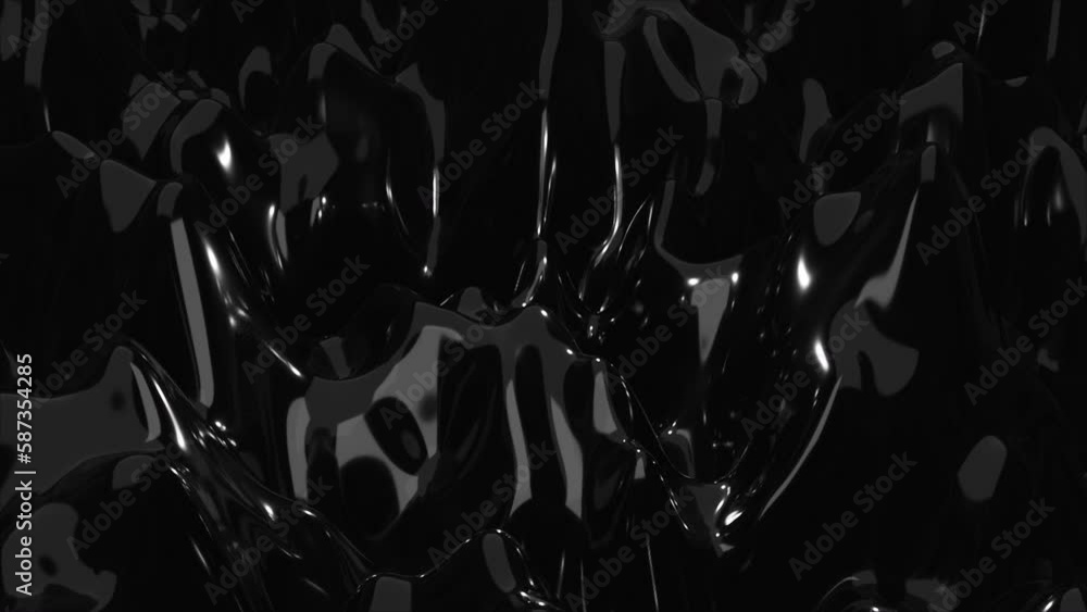 Poster abstract black waves. computer generated 3d render