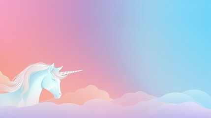 Obraz na płótnie Canvas Imaginary unicorn in the waves, paper postcard. Generative AI