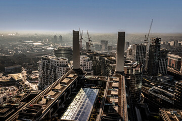 Fototapeta na wymiar View from Battersea Power Station observation platform