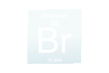Bromine element against white background