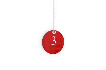 Obraz na płótnie Canvas Digital composite image of red sale tag with number 3
