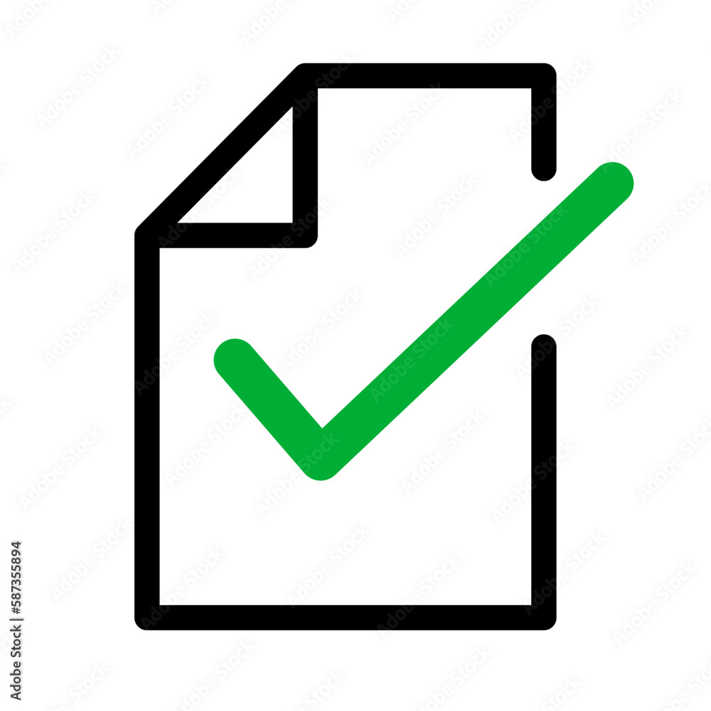 Aufkleber task completed file icon. file with check mark. vector.