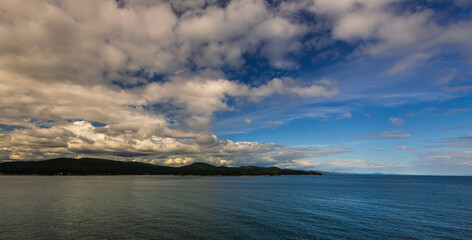 seascape along the way from Vancouver to Victoria, British Columbia, Canada