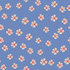 Chamomile flower seamless pattern in simple style. Abstract floral endless background.