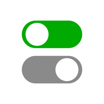 Power on slider switch and power off slider switch icon set. Power UI icon set. Vector.