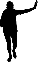 Vector image of rugby player gesturing