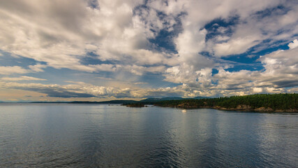seascape along the way from Vancouver to Victoria, British Columbia, Canada