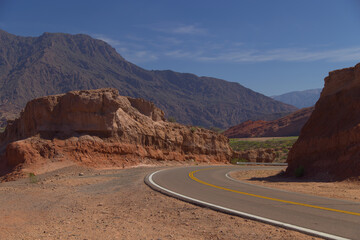 The scenic road that crosses the Quebrada De Las Conchas, Argentina