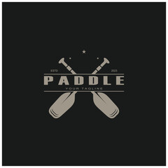 simple paddle logo,design for surfing,rafting,canoe,boat,surfing and rowing equipment business,vector