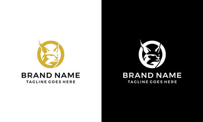 Abstract wild lynx head logo icon vector template