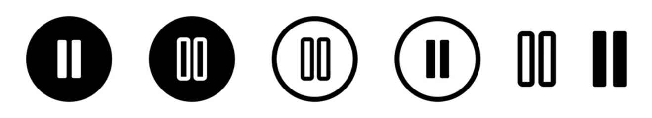 Set of media player isolated element. Vector icons. Design media player symbol.