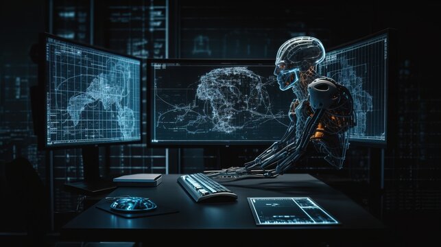 K&uuml;nstliche Intelligenz Kopf im Fokus