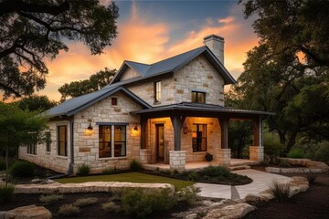 Hill Country Retreat: Luxurious Home with Breathtaking Views - obrazy, fototapety, plakaty