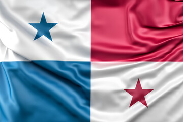 Ruffled Flag of Panama. 3D Rendering