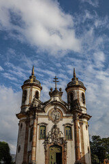 Fototapeta na wymiar Historic colonial church in the city of Ouro Preto in the state of Minas Gerais in Brazil