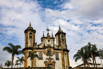 Fototapeta na wymiar Historic colonial church in the city of Ouro Preto in the state of Minas Gerais in Brazil