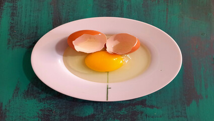 egg on a white plate