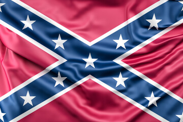 Ruffled Flag of the Confederate States of America. 3D Rendering