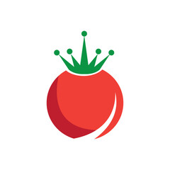 king of tomatoes logo template design vector illustration crown