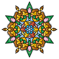 Egg plants flower mandala