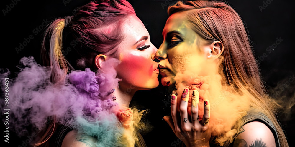 Poster a vibrant and colorful background featuring a rainbow of hues- generative ai.