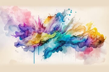 Abstract colorful watercolor background,Generative AI