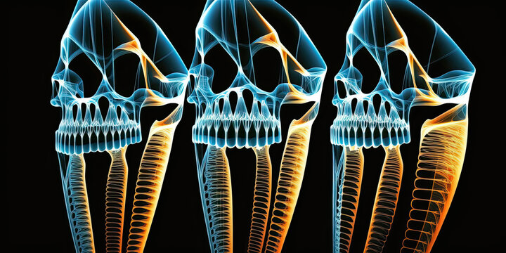 Teeth X-ray with fillings and crowns - Generative AI