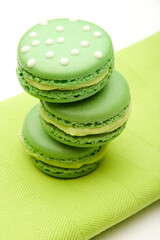 macarons on green background