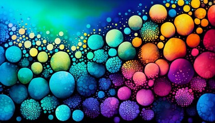 Fusion between Pointillism and Alcohol ink painting Vibrant,Generative AI