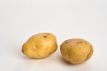 yellow potatoes isolated on white 
