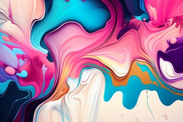 Soft colorful liquid marble watercolor background,Generative AI