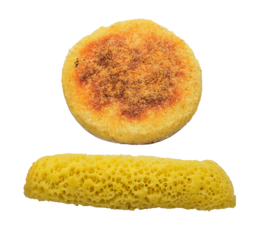 Moroccan or Algerian pancakes named Baghrir in arabic isolated on white.