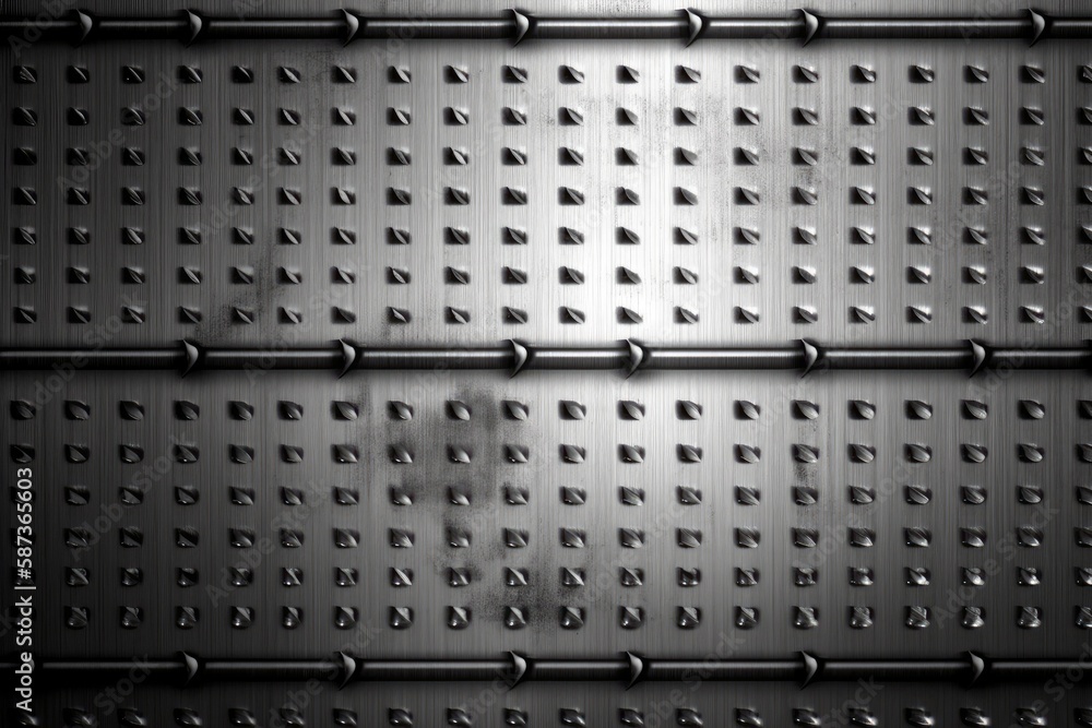 Aufkleber metallic background with rivets and rivet holes. generative ai