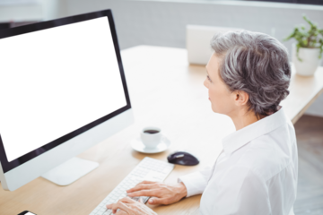 Woman using her computer