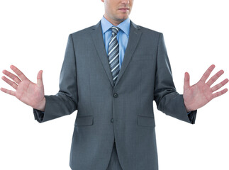 Businessman using futuristic digital screen