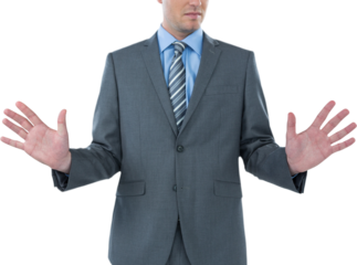 Businessman using futuristic digital screen