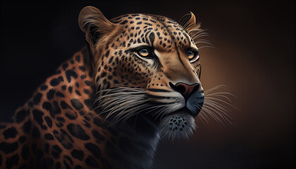 Porträt eines Saola, Leopard Wildtiere, Naturpark, Nationalpark, Generative AI 