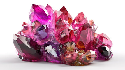 Reiki healing minerals, rough nuggets, faceted fashion gemstones. Generative Ai