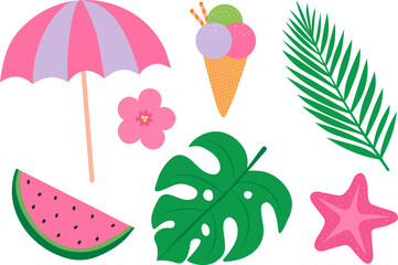 Beach holiday sea summer vector illustration