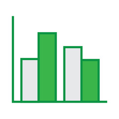 Green bar graph isolated against white background