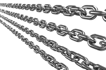 3d image of silver metal chains