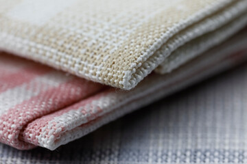 Group of colorful kitchen towels