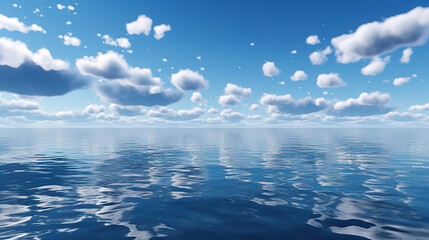 Fototapeta premium 3d rendering of simple seascape with calm water. Generative Ai
