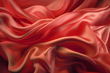 Obraz premium Abstract fluid iridescent red holographic neon curved wave in motion colorful background, Gradient design. Generative AI