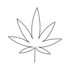 Continuous line drawing of Cannabis.