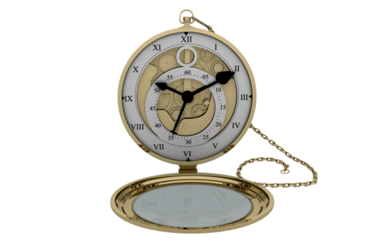 Old pocket clock with roman numbers