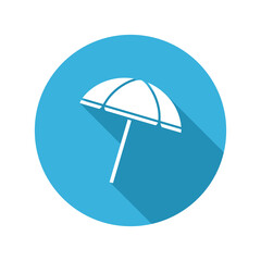 Beach umbrella icon on transparent background.